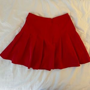 SHEIN MOD Pleated Solid Mini Skirt Red Size Medium